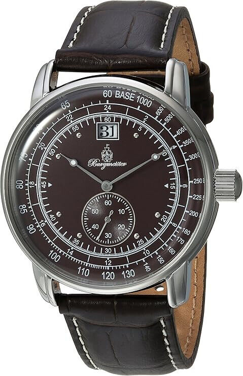 Burgmeister Herren Analog Quarz Uhr mit Leder Armband BM333-195 NEU! UVP 249€