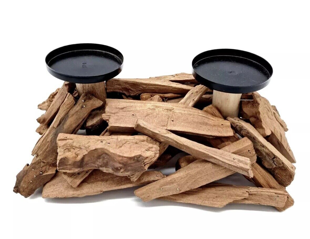2x Treibholz Kerzenhalter für 2 Kerzen Holz Ständer Halter Tisch Deko 31 x 19 cm