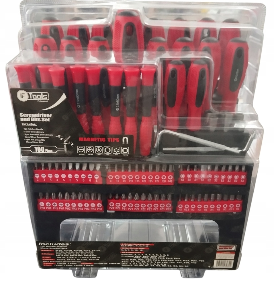 100-tlg. Schraubendreher & Bit Set Magnetisch Werkzeug Satz Schraubenzieher, NEU