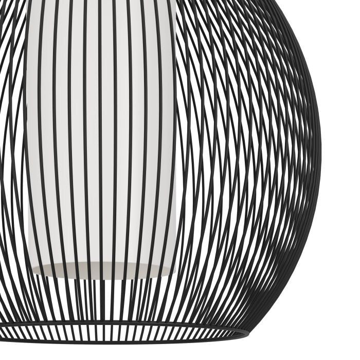 EGLO RAZONI Pendelleuchte Hängelampe Schwarz Weiß Glas Metall 32 x 110 cm