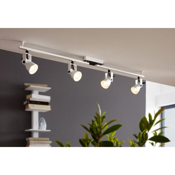LED Deckenlampe mit 4 Spots Deckenstrahler aus Metall in schwarz und weiß, NEU