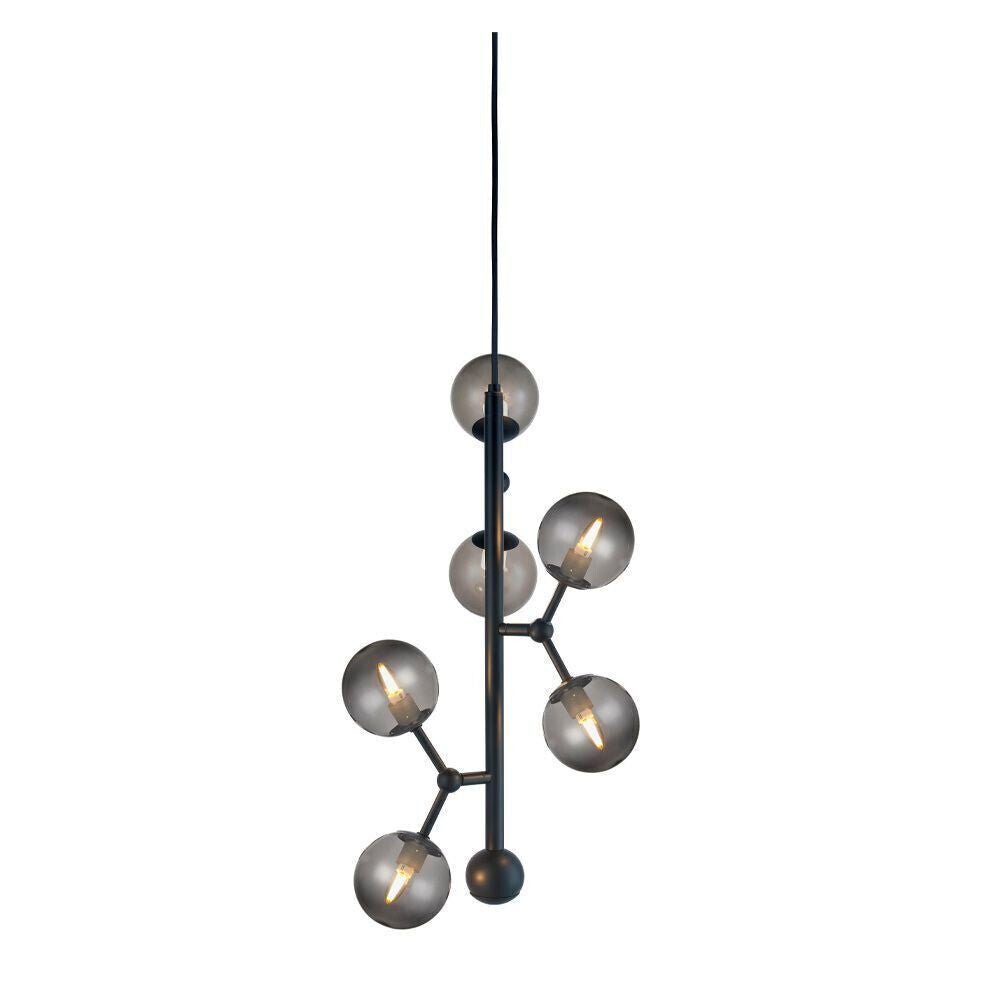 MEGA DEAL!Vertikaler Kronleuchter Atom Glas in Schwarz/Grau Lampe, Design UVP490