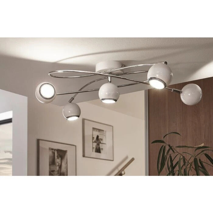 LED Deckenlampe EGLO Locanda, 5 flammige Deckenleuchte, Deckenstrahler aus Metal