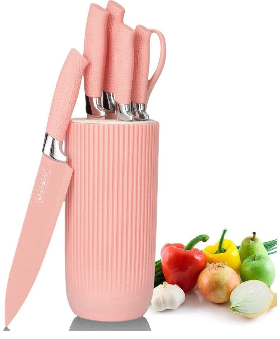 Messer Kochmesser Messerständer Messerset 7-tlg. Royalty Line pink RL-NC07P