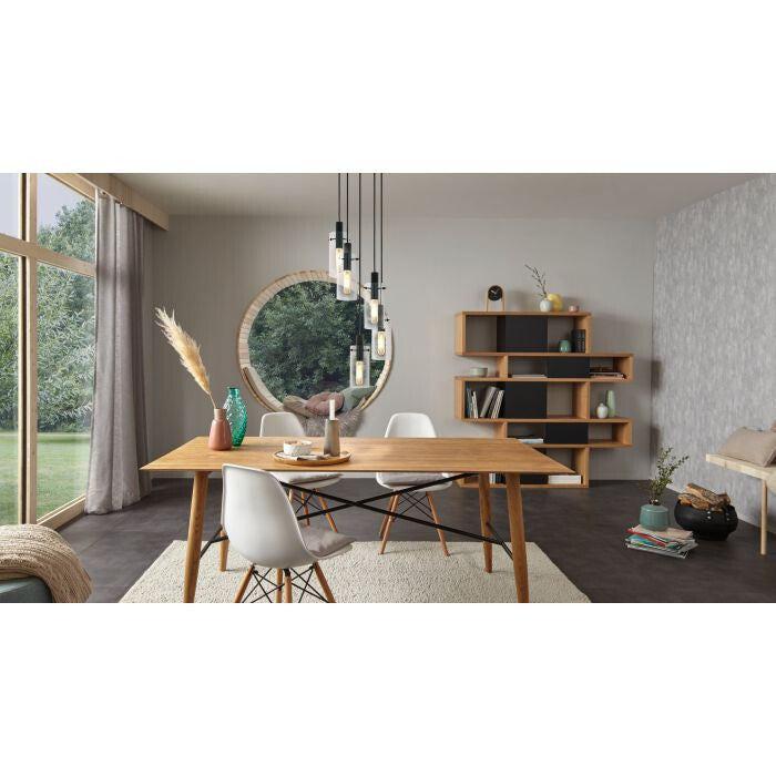 Eglo 97368 MONTEFINO E27 5-fach Hängeleuchte Ø350mm Schwarz Design Lampe NEU