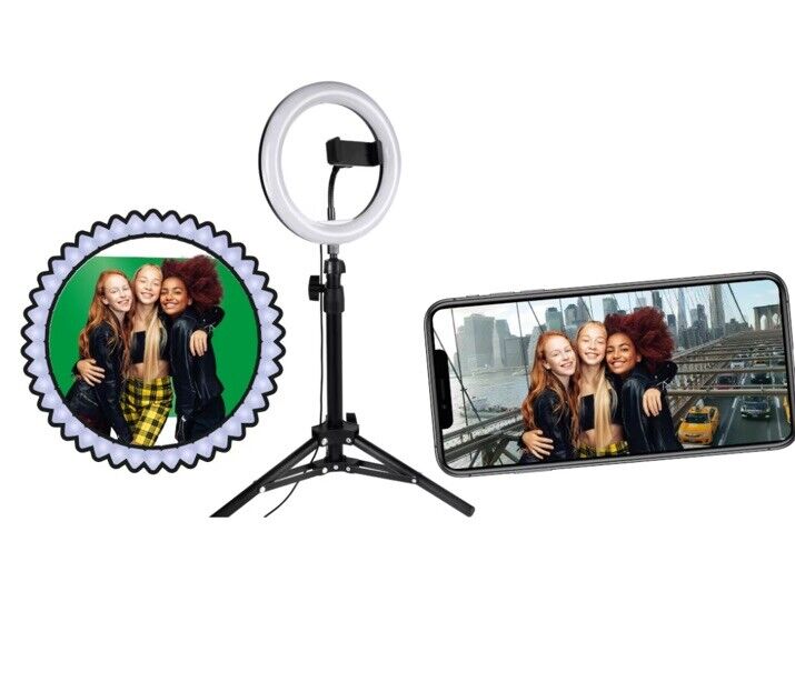Create It! - Video Studio Pro Green Screen USB Stativ LED Drei Stufen Licht Neu