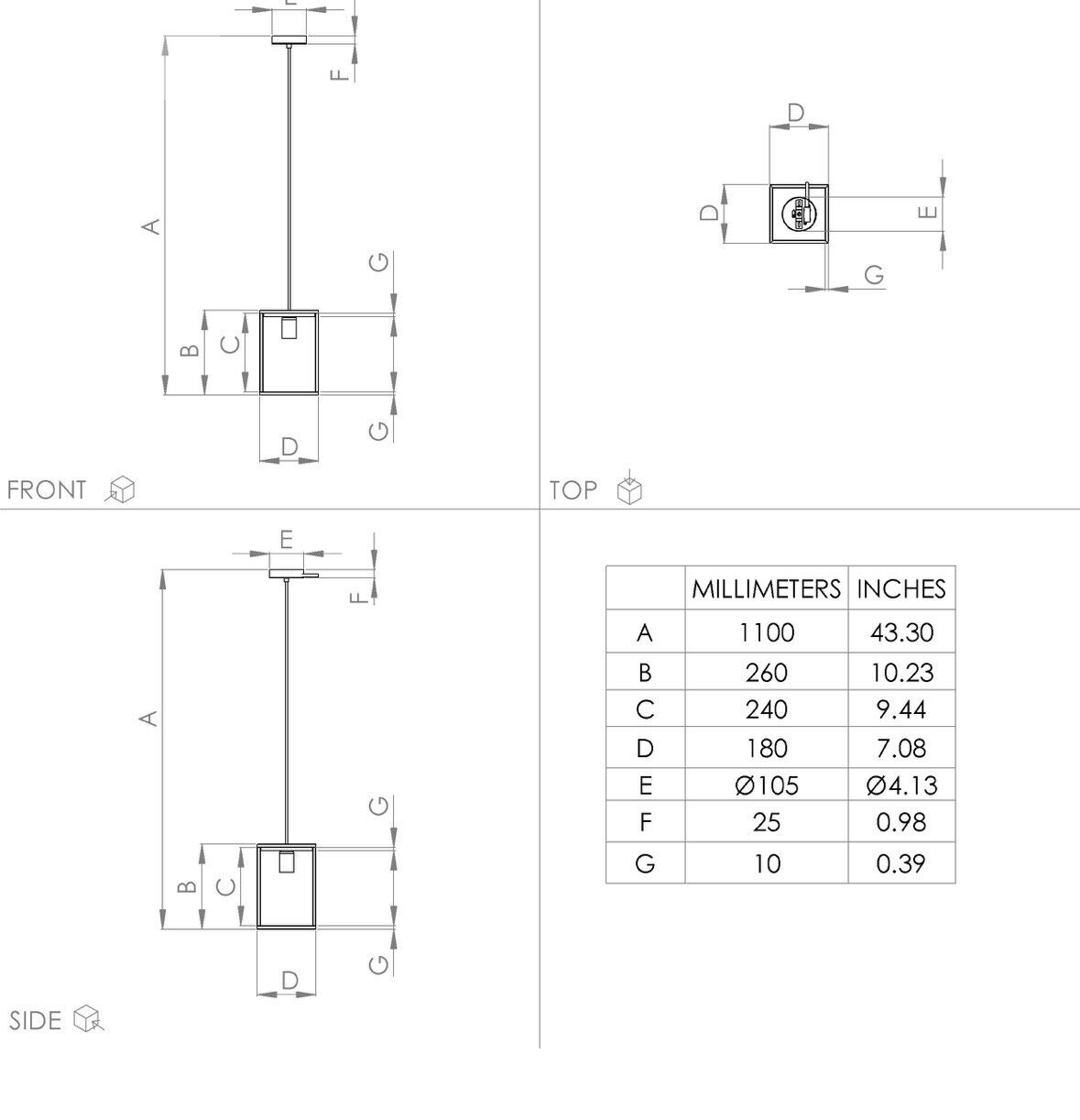 Pendelleuchte 1-flammig HxB 110x18 cm schwarz/braun