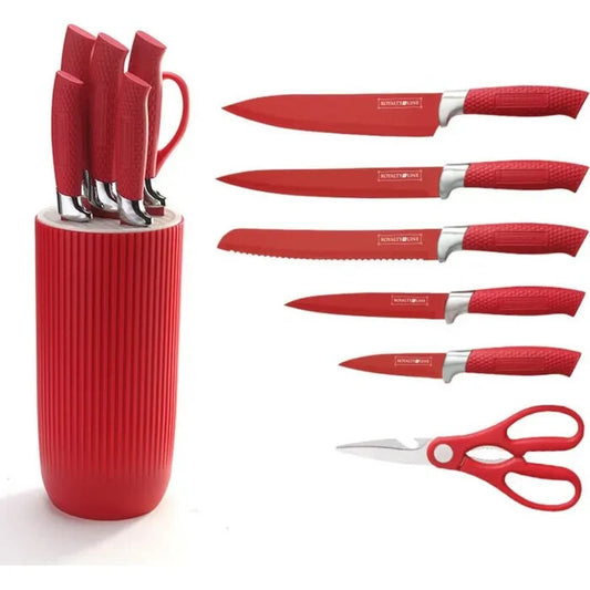 Messer Kochmesser Messerständer Messerset 7-tlg. Royalty Line rot RL-NC07R, NEW