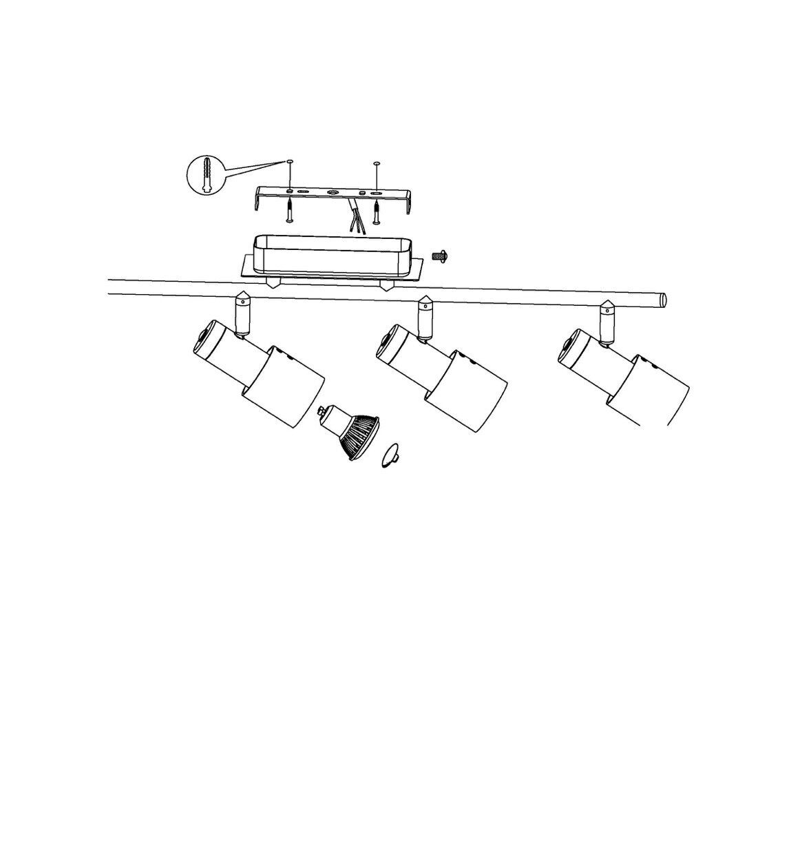 EGLO DAVIDA-SD LED Deckenstrahler chrom, weiss 3x GU10 78x7cm Stepdimmer
