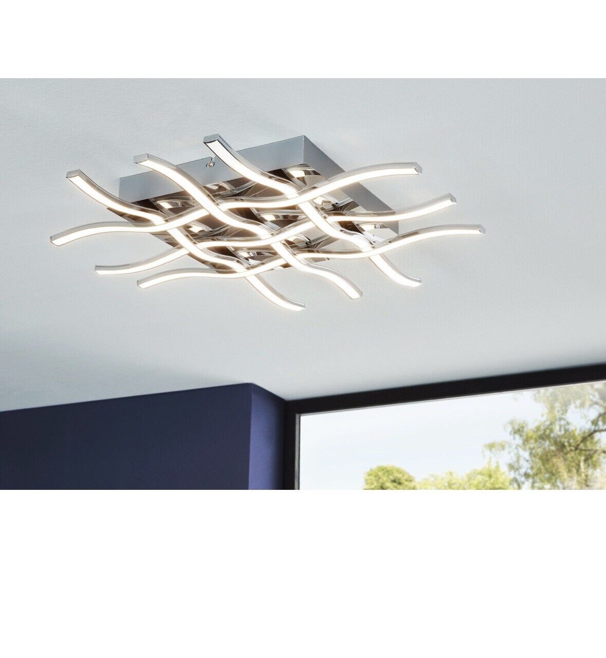Eglo 95569 LED Deckenleuchte LASANA 6-flammig silber chrom EEK:E (Spektrum A-G)