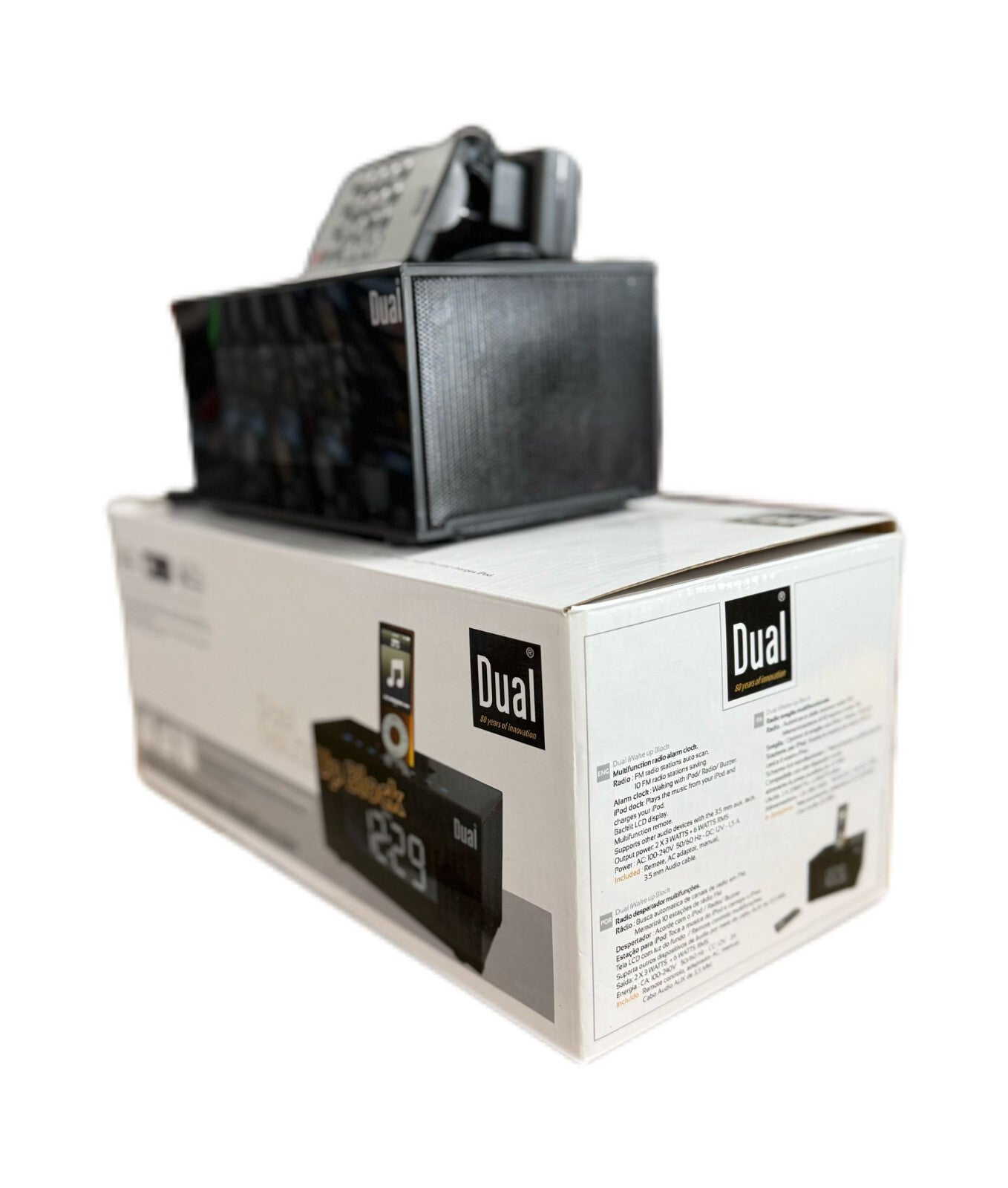 Dual iWake Up Block Radiowecker mit iPod Dock, FM Radio & Fernbedienung NEU OVP!