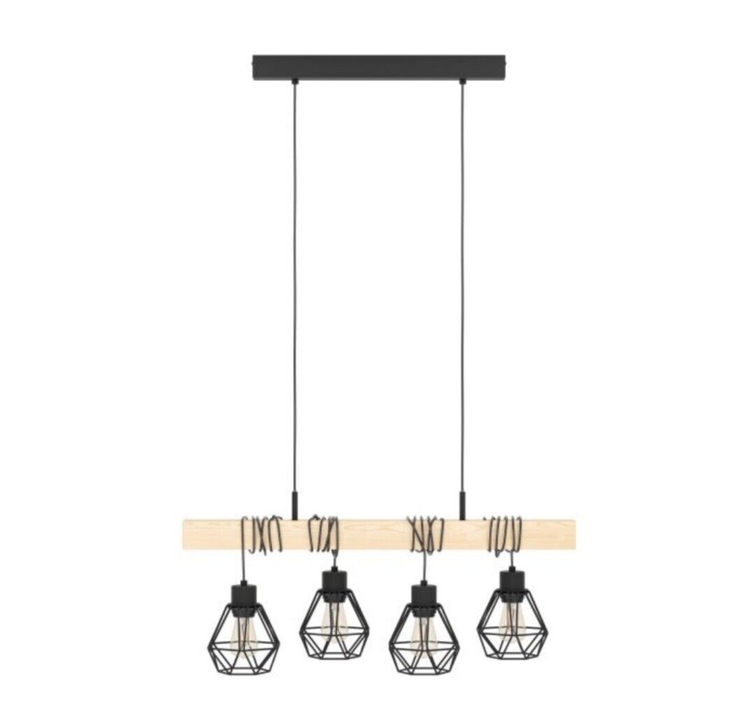 EGLO Townshend 5 Pendelleuchte Hängeleuchte Vintage Industrial Design Stahl Holz