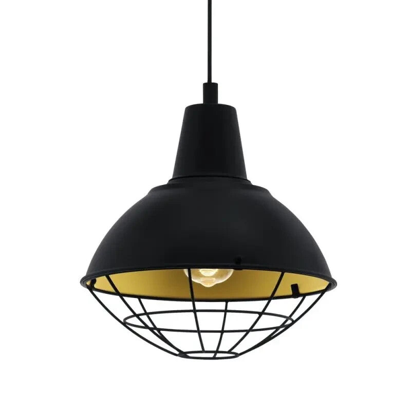 Eglo 49672 CANNINGTON Pendelleuchte E27 Stahl Schwarz Gold 30 cm Durchmesser