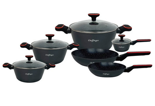 Cheffinger Home Töpfe, Bratpfannen und Kochtopf - 10 Teile MUST HAVE in Küche