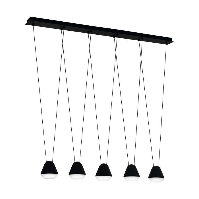 LED Hängelampe Pendelleuchte Esstisch Stahl schwarz Kunststoff klar satiniert