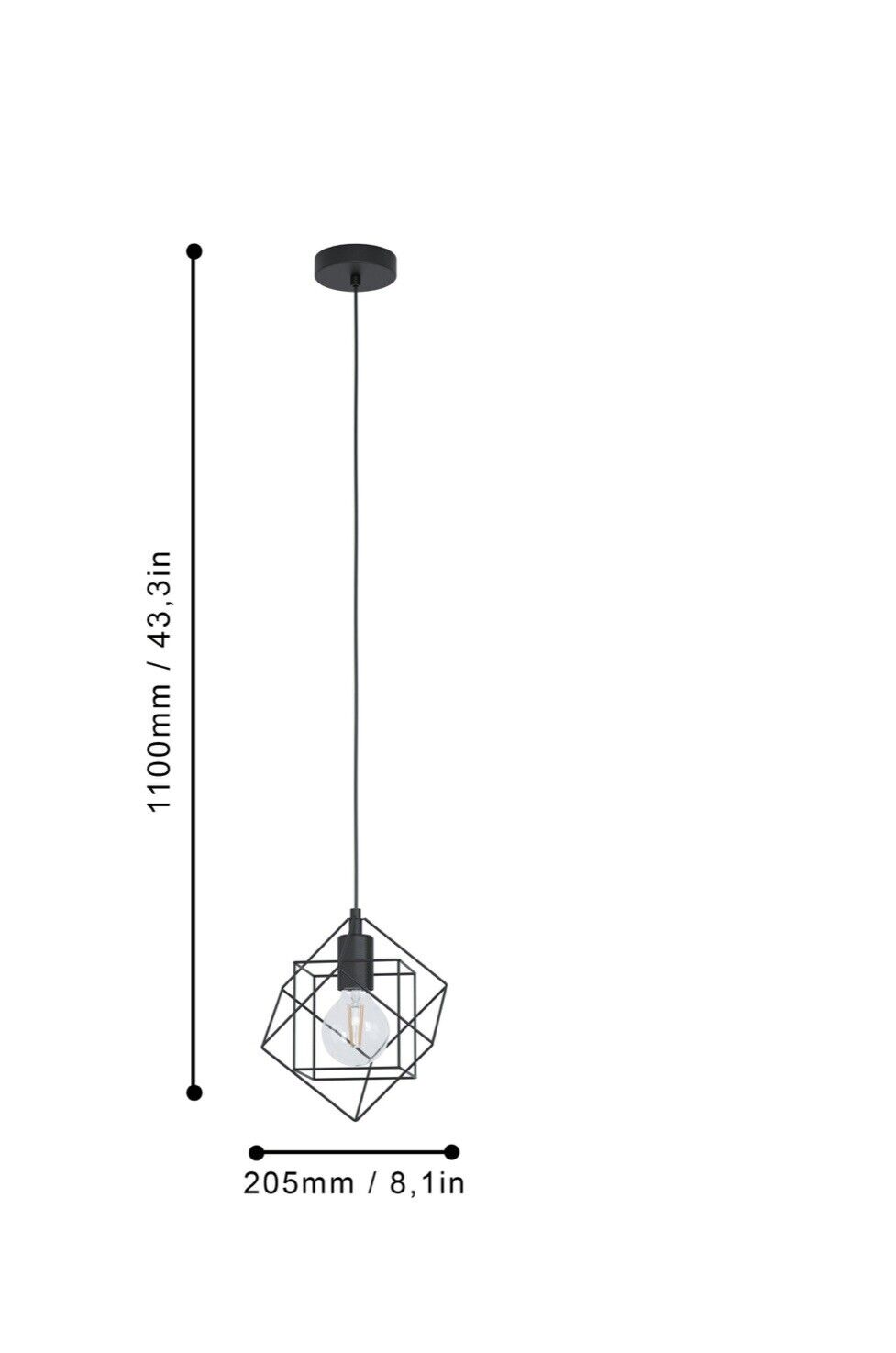 EGLO Straiton 43358 Pendelleuchte Lampe Pendellampe Stahl Strahler Neu Modern
