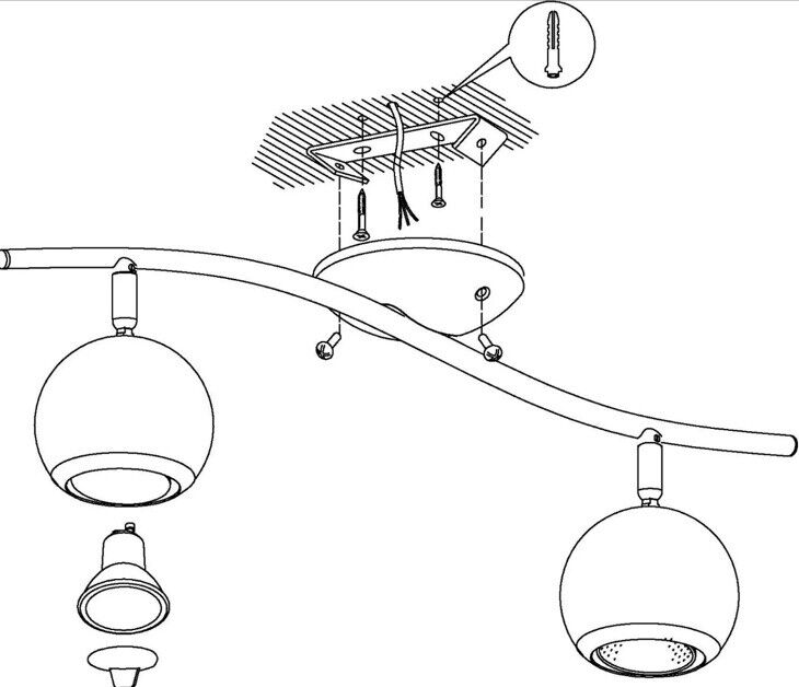 EGLO LED Decken Spot Strahler Lampe Leuchte BIMEDA Stahl chrom weiß 36,5x10cm