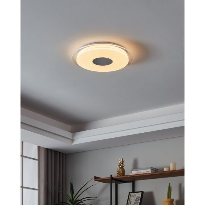 Eglo 900083 LANCIANO-Z LED 4-fach Deckenleuchte 4x4,8W Ø450mm Weiss Chrom steuer