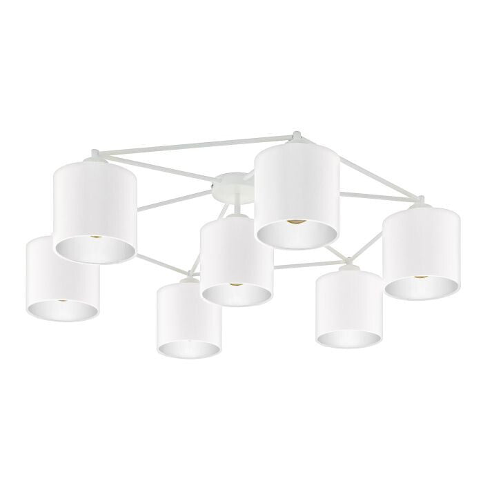 EGLO STAITI Deckenleuchte Textil weiss 7xE27, Lampe, 7 Leuchten, Design, Edel