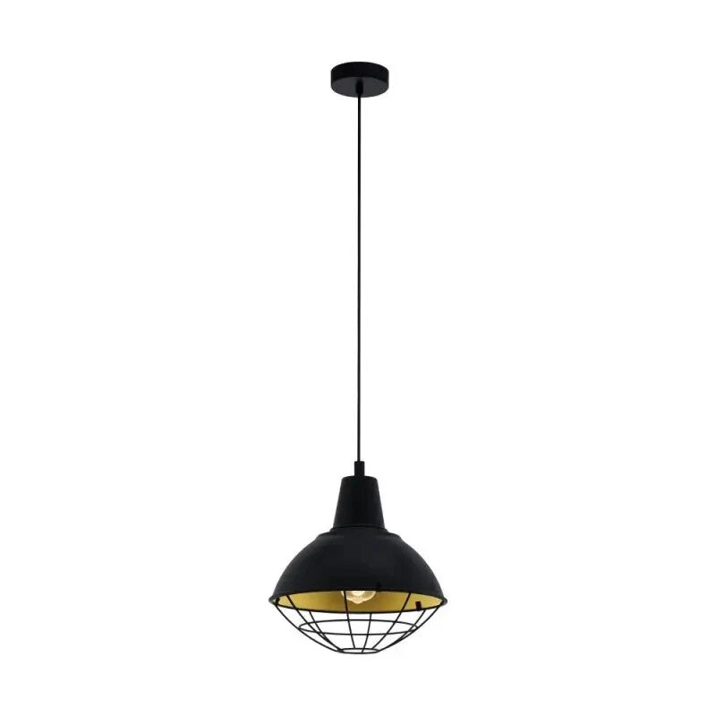 Eglo 49672 CANNINGTON Pendelleuchte E27 Stahl Schwarz Gold 30 cm Durchmesser