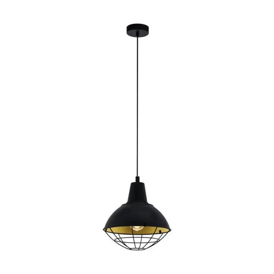 Eglo 49672 CANNINGTON Pendelleuchte E27 Stahl Schwarz Gold 30 cm Durchmesser