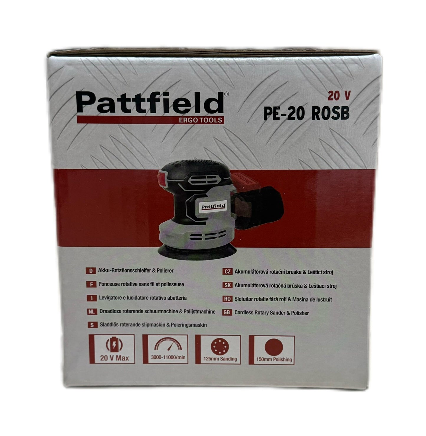 Pattfield Akku-Rotationsschleifer und Polierer Schleifen Holz Kunstoff Metall