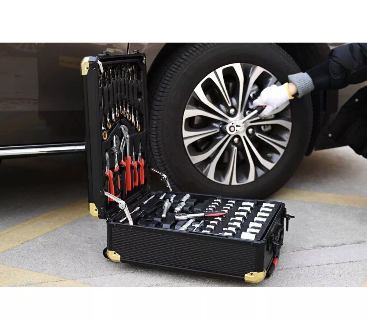 Metallo 599-teiliger Werkzeugkoffer Werkzeugtrolley inklusive Werkzeug