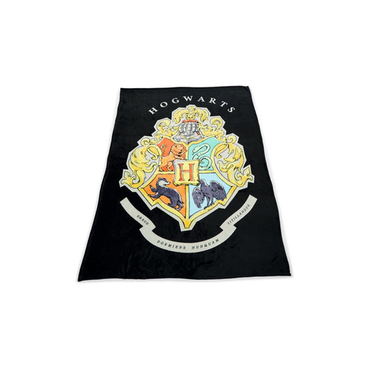 Harry Potter Fleecedecke - Schwarz, 150 x 200 cm, Kuschelig, 100% Polyester