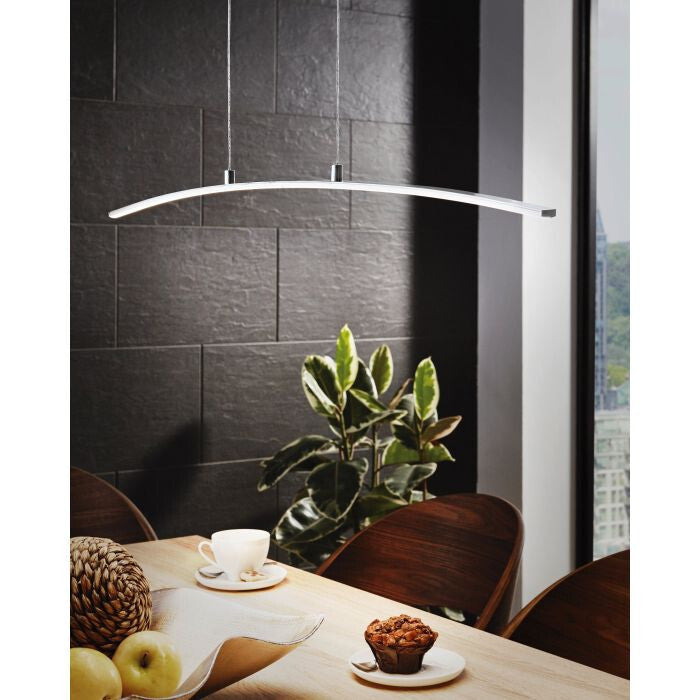EGLO LED Pendel Hänge Leuchte Lampe LASANA Metall weiß chromfarben 90x100cm NEU