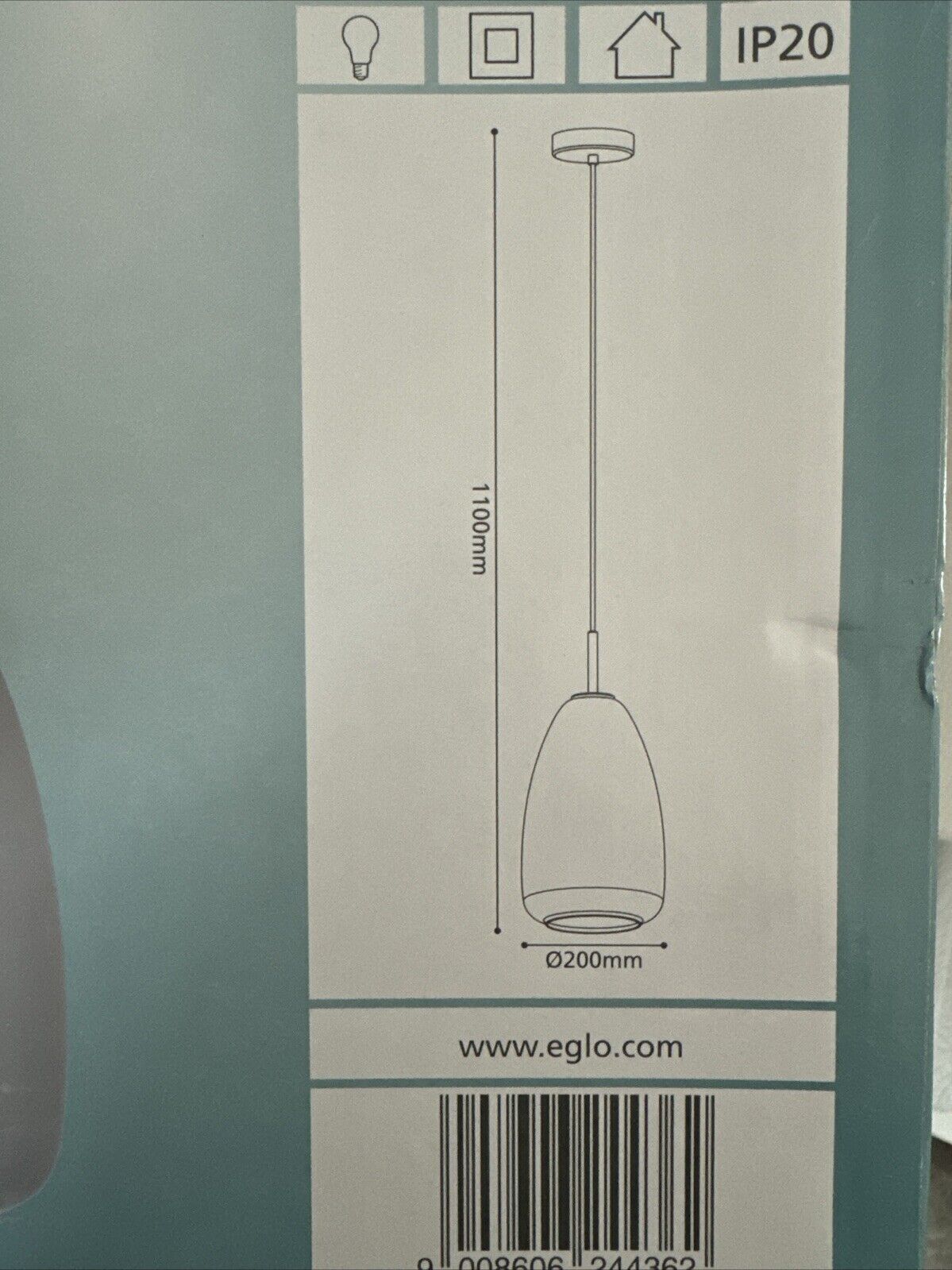 Eglo 900506 ALOBRASE E27 Hängeleuchte Ø200mm Schwarz Messing-Gebürstet
