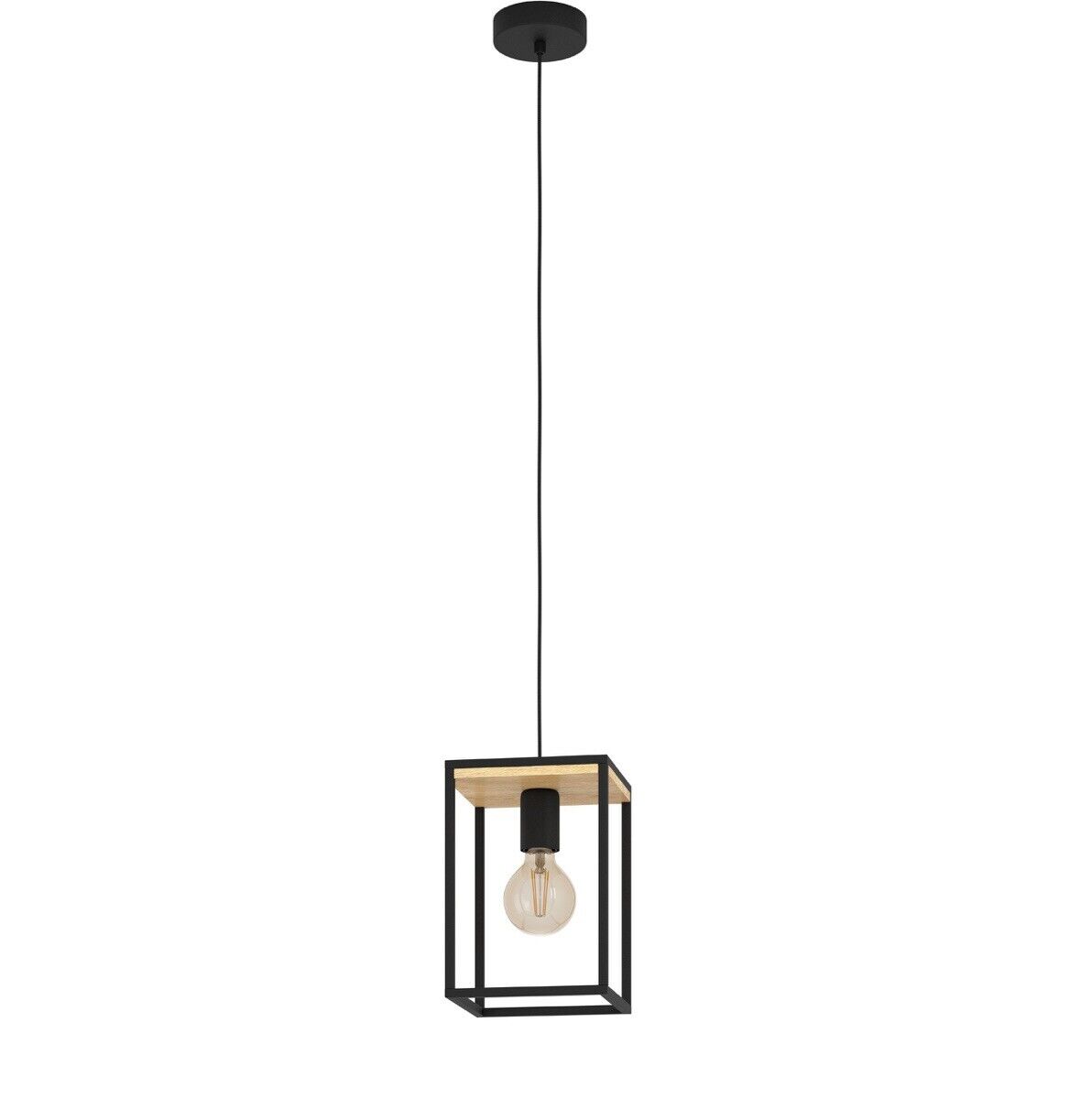 Pendelleuchte 1-flammig HxB 110x18 cm schwarz/braun