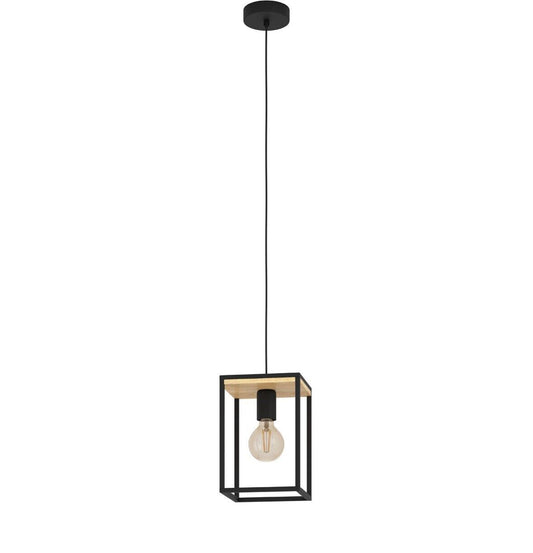 Pendelleuchte 1-flammig HxB 110x18 cm schwarz/braun