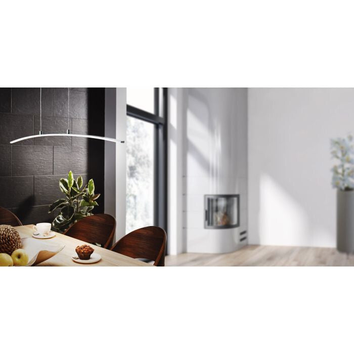 EGLO LED Pendel Hänge Leuchte Lampe LASANA Metall weiß chromfarben 90x100cm NEU