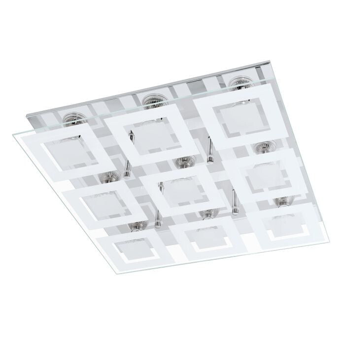 LED Deckenlampe Lampe Leuchte Deckenleuchte chrom 9 Flammig Eglo 94227