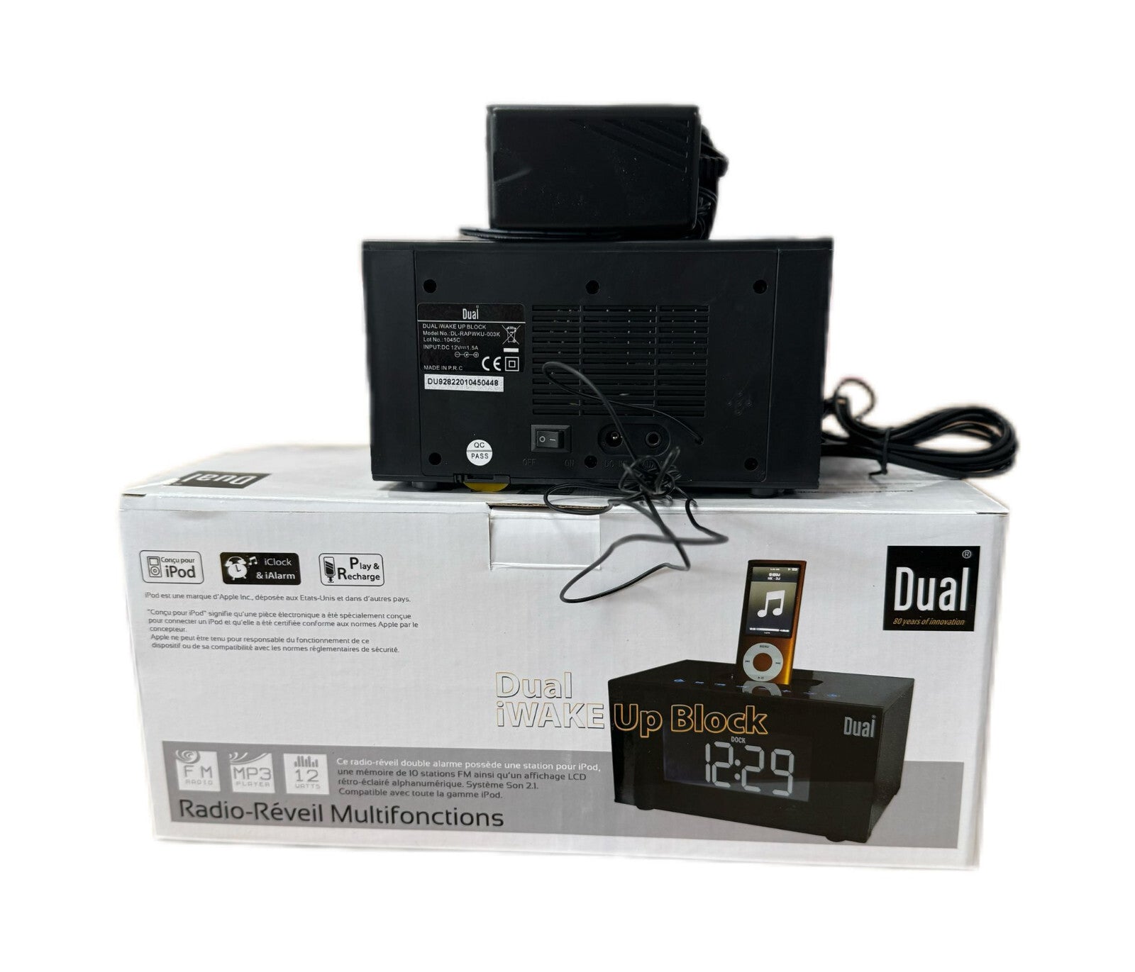 Dual iWake Up Block Radiowecker mit iPod Dock, FM Radio & Fernbedienung NEU OVP!