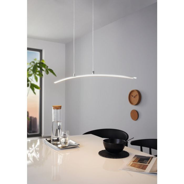 EGLO LED Pendel Hänge Leuchte Lampe LASANA Metall weiß chromfarben 90x100cm NEU