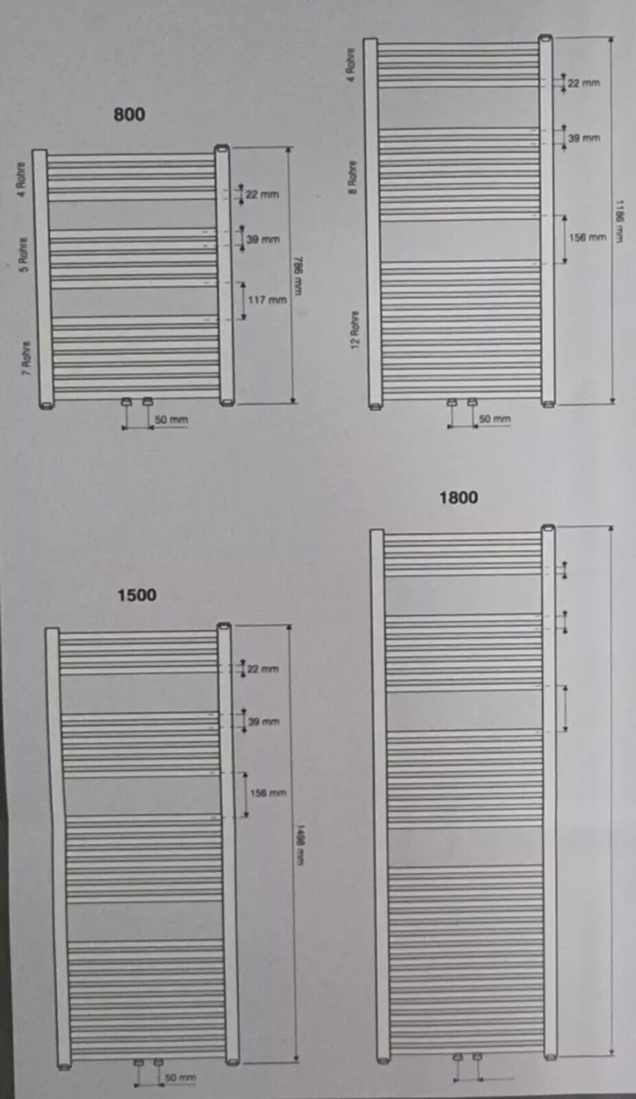HM Badheizkörper Thetis gebogen | 1200x500 mm | Mittelanschluss