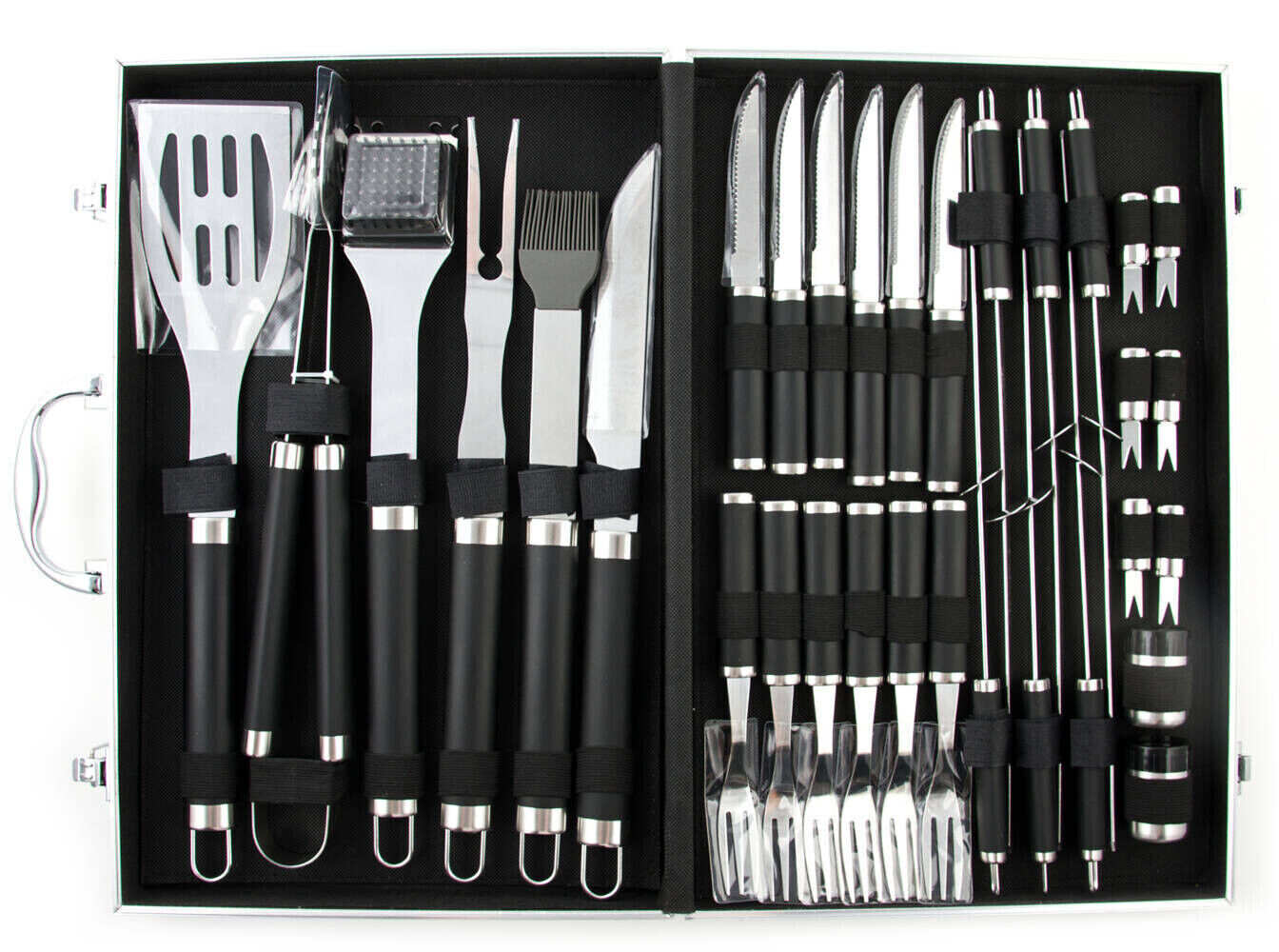 TOP ANGEBOT! F.R.L. 33-teiliges Grill-Werkzeugset im Tragekoffer, Grillbesteck