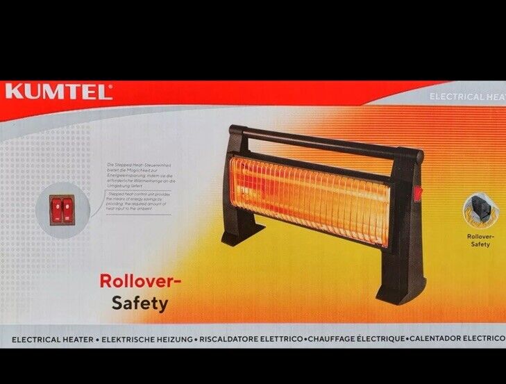KUMTEL Elektrische Heizung LX-2819 Elektro Heizung mit 2 Stufen Standgerät 1200W