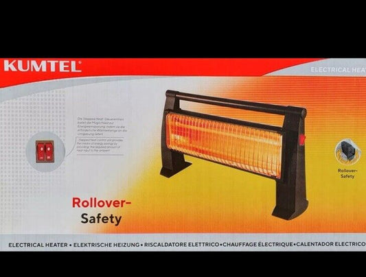 KUMTEL Elektrische Heizung LX-2819 Elektro Heizung mit 2 Stufen Standgerät 1200W