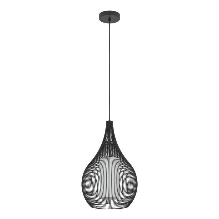 EGLO RAZONI Pendelleuchte Hängelampe Schwarz Weiß Glas Metall 32 x 110 cm
