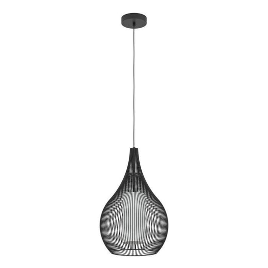 EGLO RAZONI Pendelleuchte Hängelampe Schwarz Weiß Glas Metall 32 x 110 cm