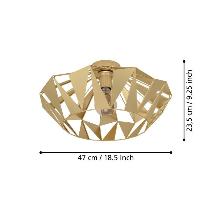 Eglo Deckenleuchte Carlton gold Ø 47 cm E27  Deckenlampen & Kronleuchter, NEU