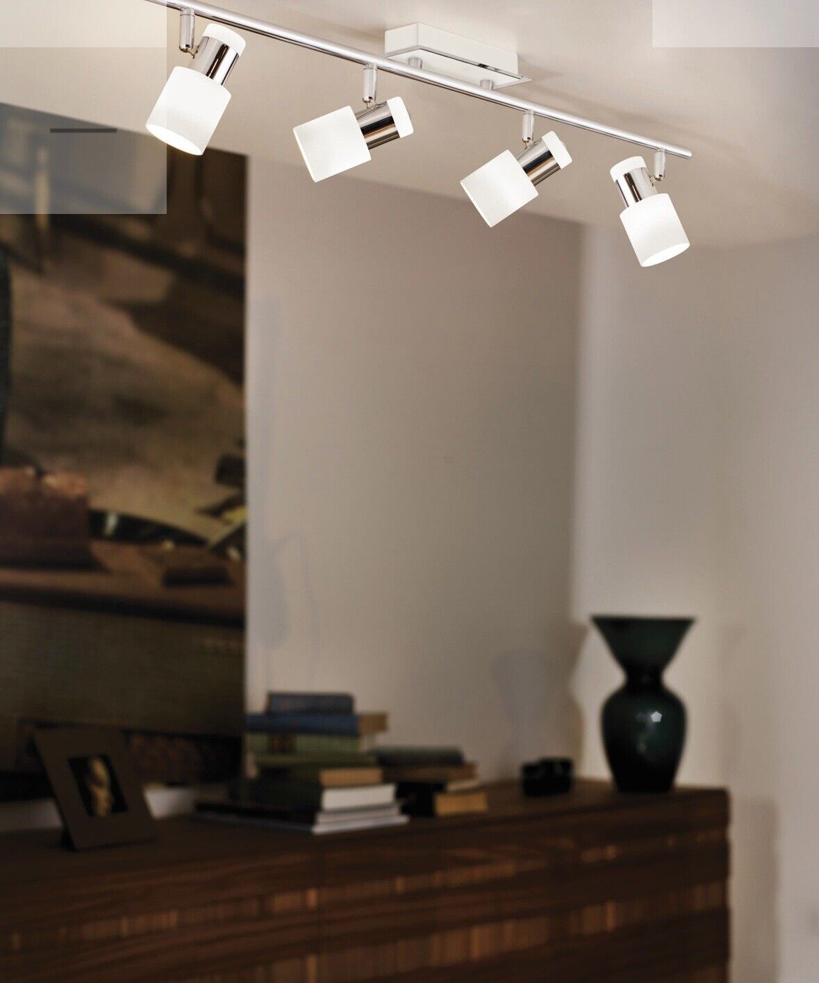 EGLO DAVIDA-SD LED Deckenstrahler chrom, weiss 3x GU10 78x7cm Stepdimmer