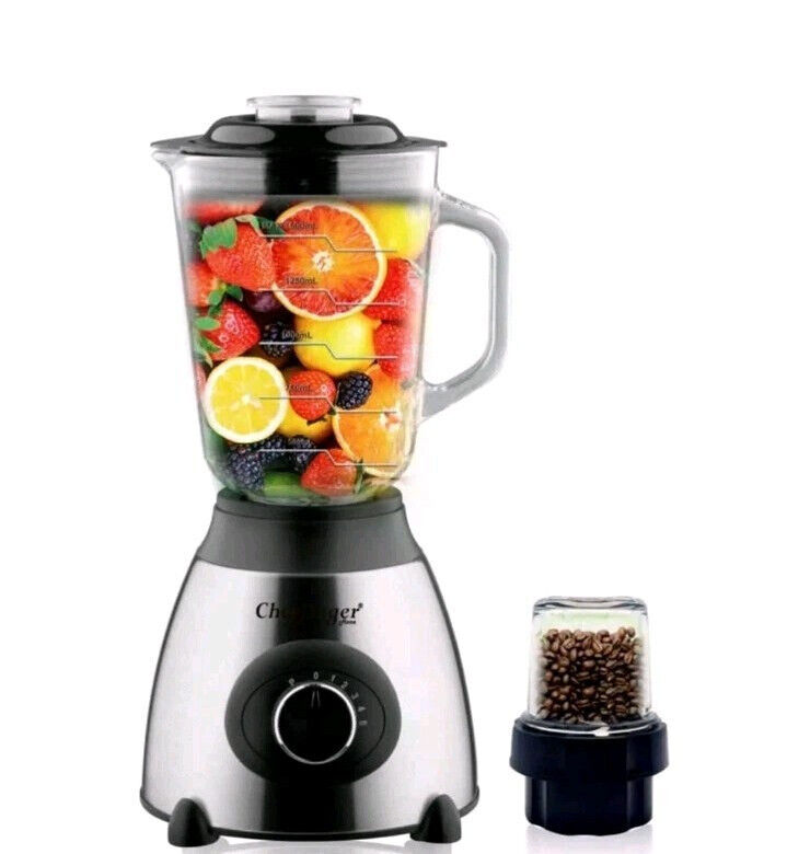 Cheffinger CF-GIB1.5: 2-in-1- Standmixer aus Edelstahl und Glasbehälter – 1,5 L
