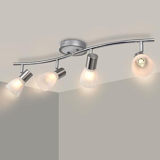 EGLO DAKAR 1 Deckenspot, Welle, 4-flg. E14 nickel-matt, Deckenlampe, Wandlampe