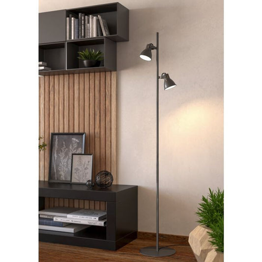 Eglo Steh Stand Wohnzimmer Leuchte Lampe TASCHIN Nickel Stahl 25 cm Durchmesser
