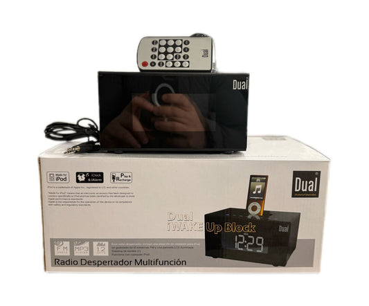 Dual iWake Up Block Radiowecker mit iPod Dock, FM Radio & Fernbedienung NEU OVP!