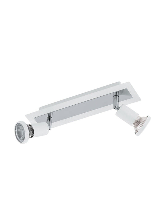 EGLO SARRIA Wand & Deckenspot Balken, 2-flg., GU10, weiss, chrom