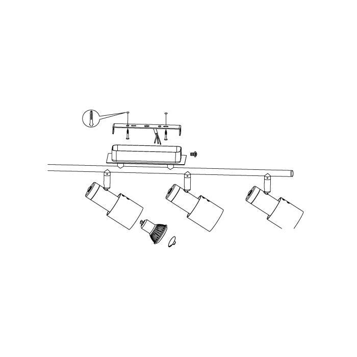 EGLO DAVIDA-SD LED Deckenstrahler chrom, weiss 4x GU10 78x7cm Stepdimmer